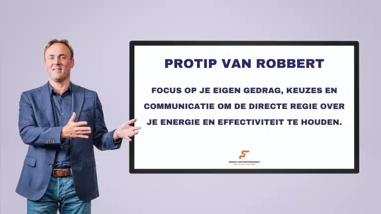cirkel van invloed (protip) Expert Robbert deelt een praktische protip over de cirkel van invloed waarbij de nadruk ligt op het nemen van de regie over eigen gedrag en keuzes voor een betere energiebalans en professionele groei.