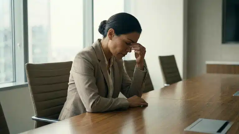 Een professional die ermee zit dat ze zichzelf niet overtuigend genoeg laat zien en horen in sociale situaties.
